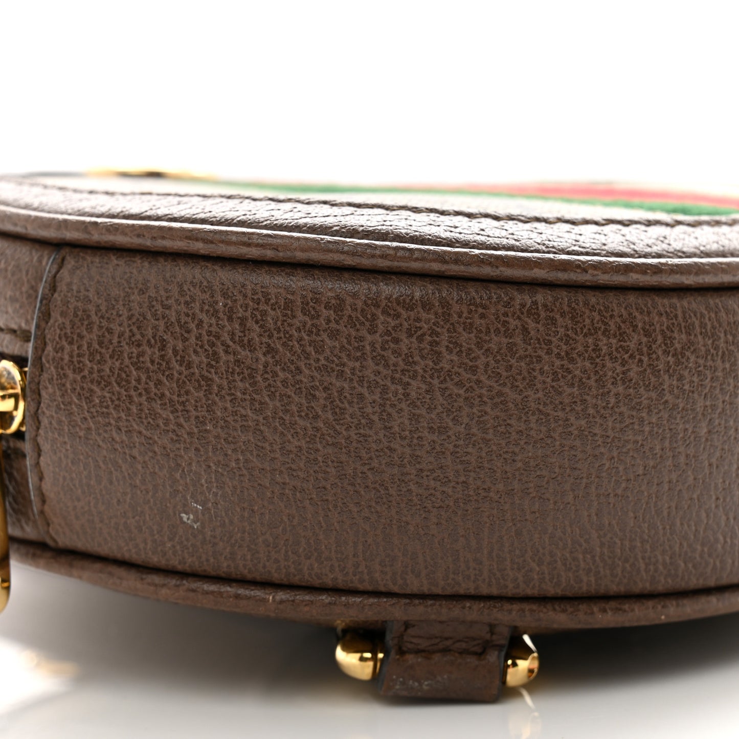 GG Supreme Monogram Web Mini Ophidia Round Backpack Brown