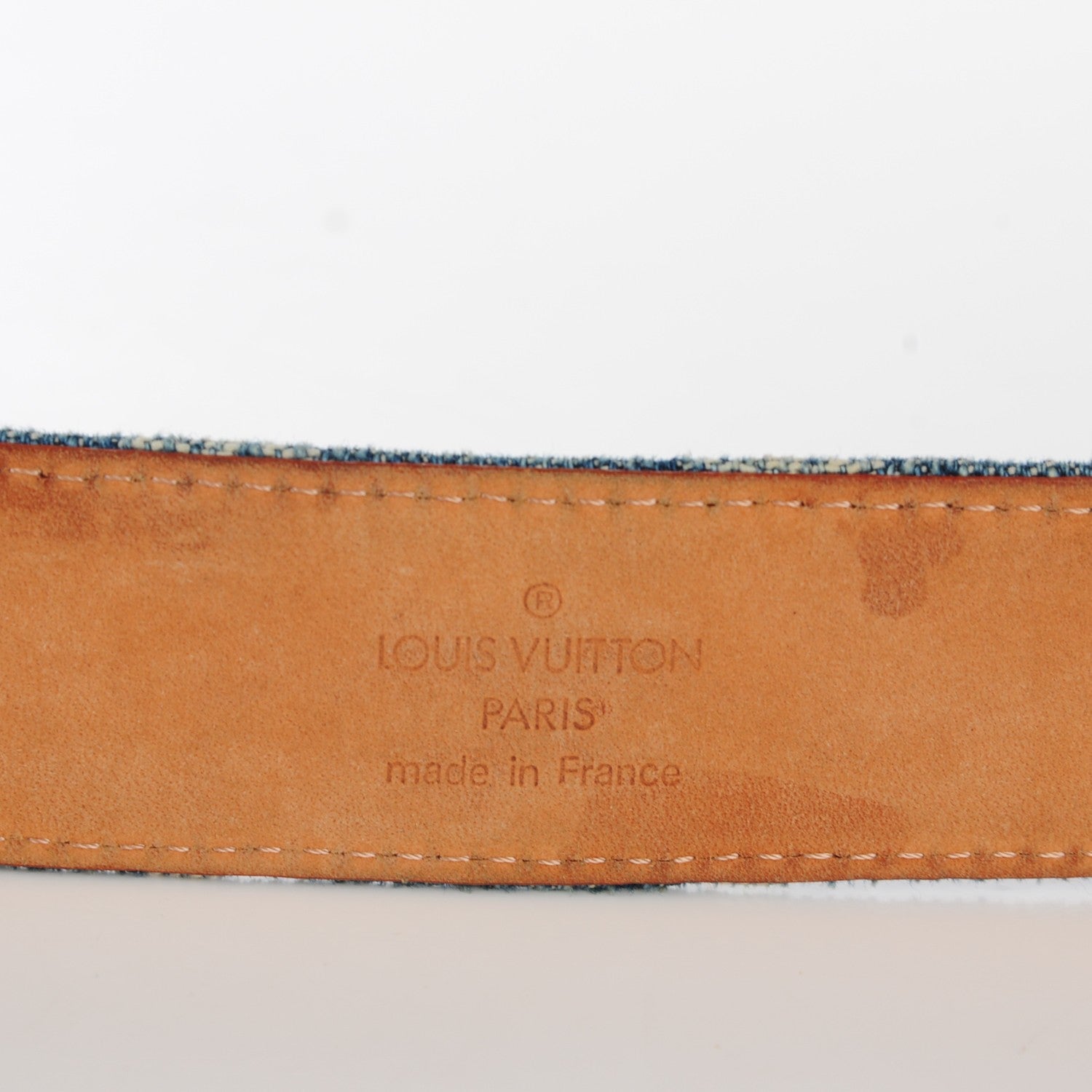 Louis Vuitton Monogram Denim Belt 80 32 Blue 5 of 9
