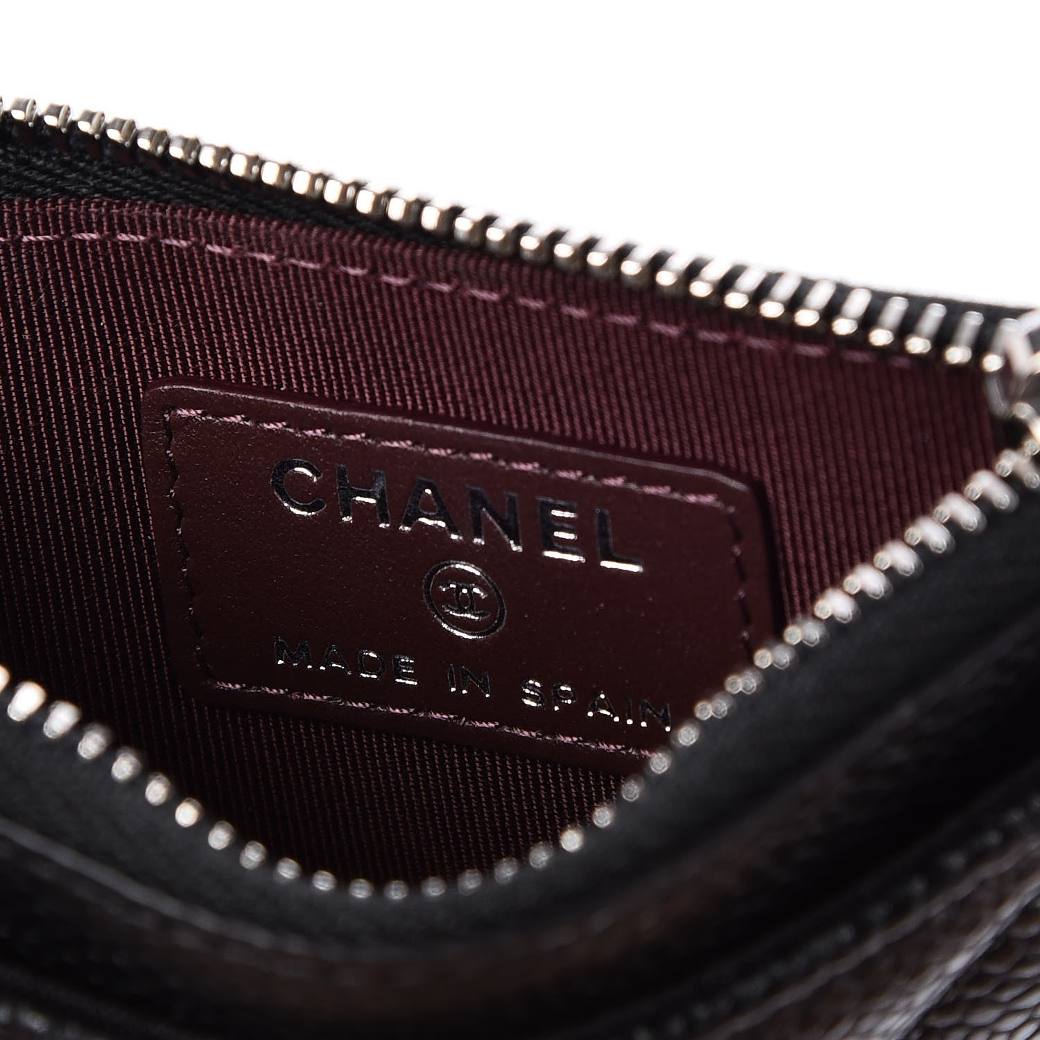Chanel Caviar Quilted CC Zip Card Holder Black 6 of 8