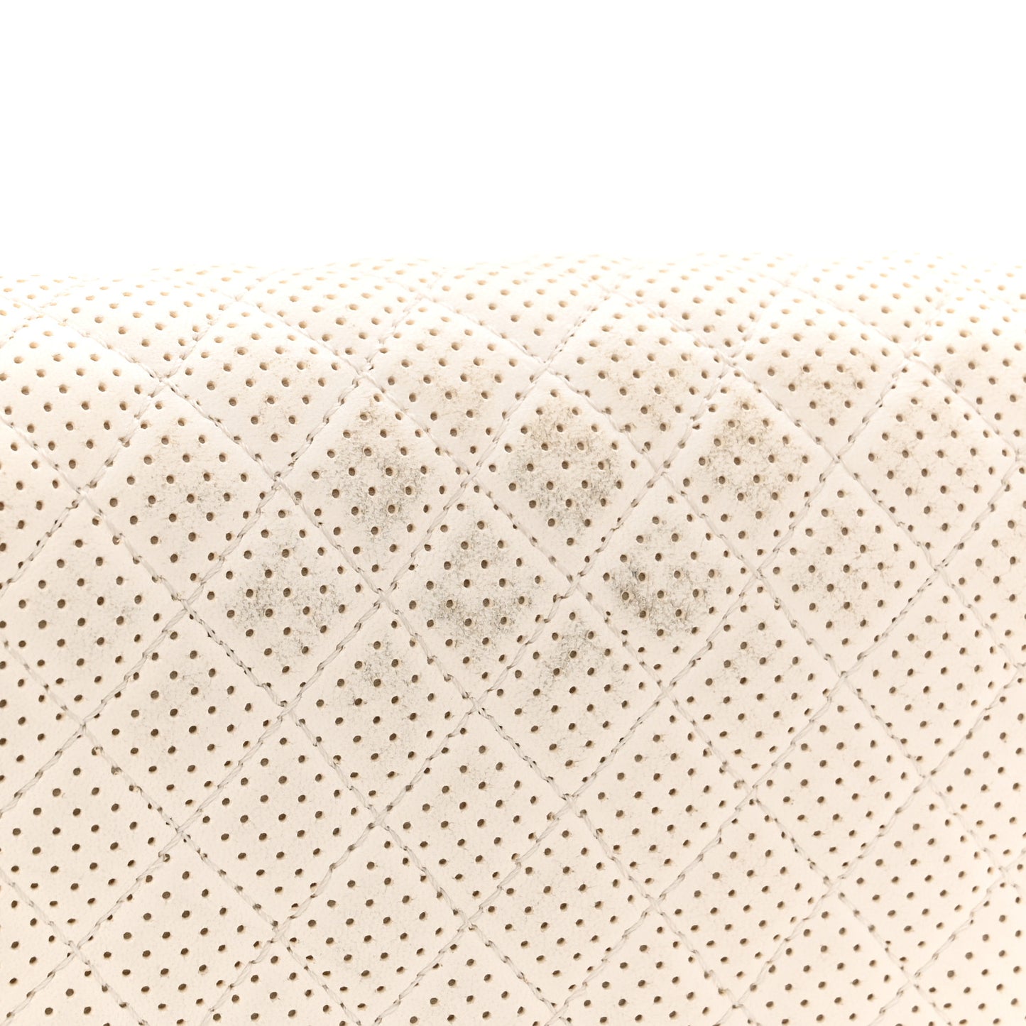 Lambskin Perforated Medium Boy Flap White