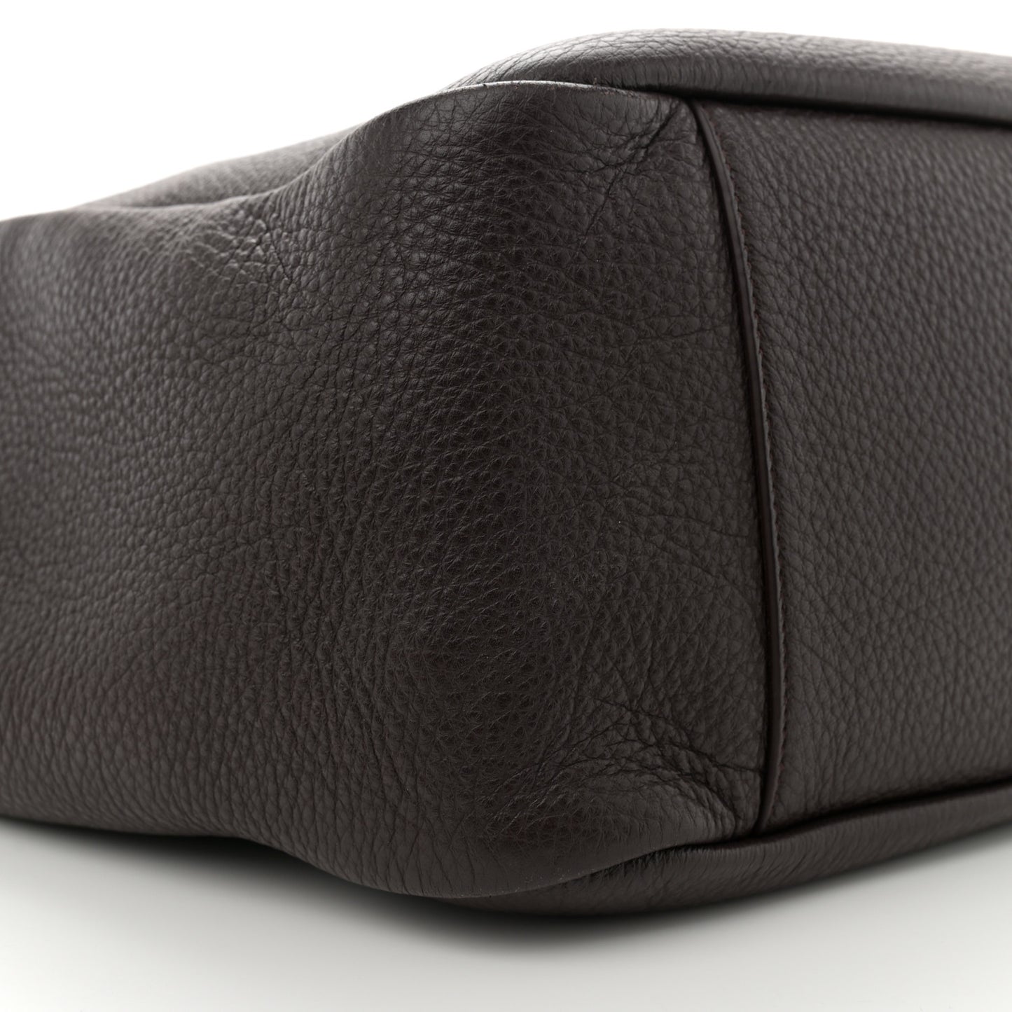 Grained Deerskin Bea Tote Marron Fonce