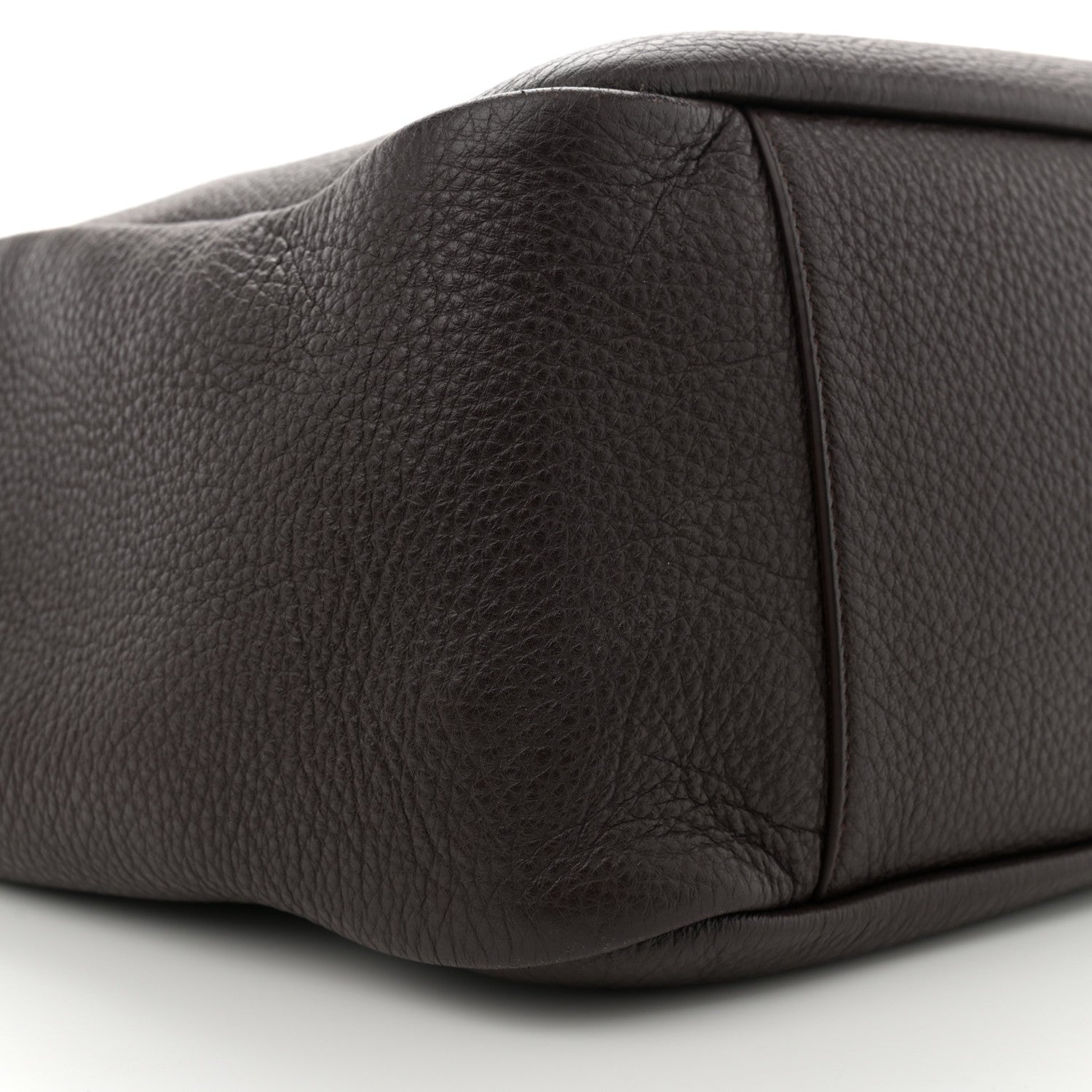 Saint Laurent Grained Deerskin Bea Tote Marron Fonce 9 of 11