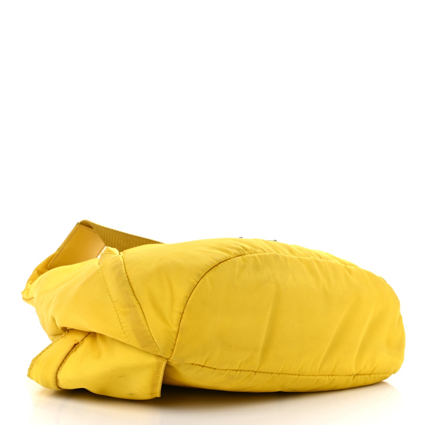 Re-Nylon Vitello Metal Triangle Logo Sling Backpack Giallo