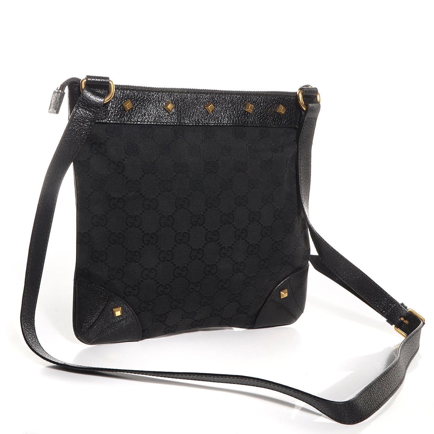 Monogram Horsebit Nail Messenger Bag Black