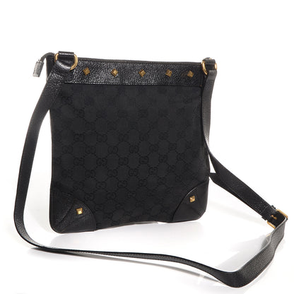 Gucci Monogram Horsebit Nail Messenger Bag Black 3 of 7