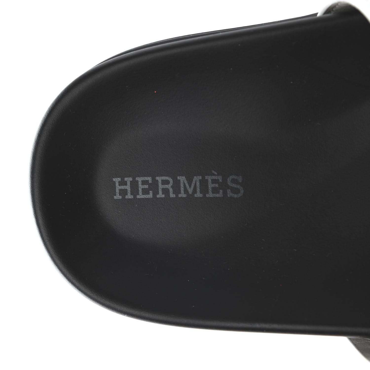 Hermes Calfskin Womens Chypre Sandals 39 White 7 of 9