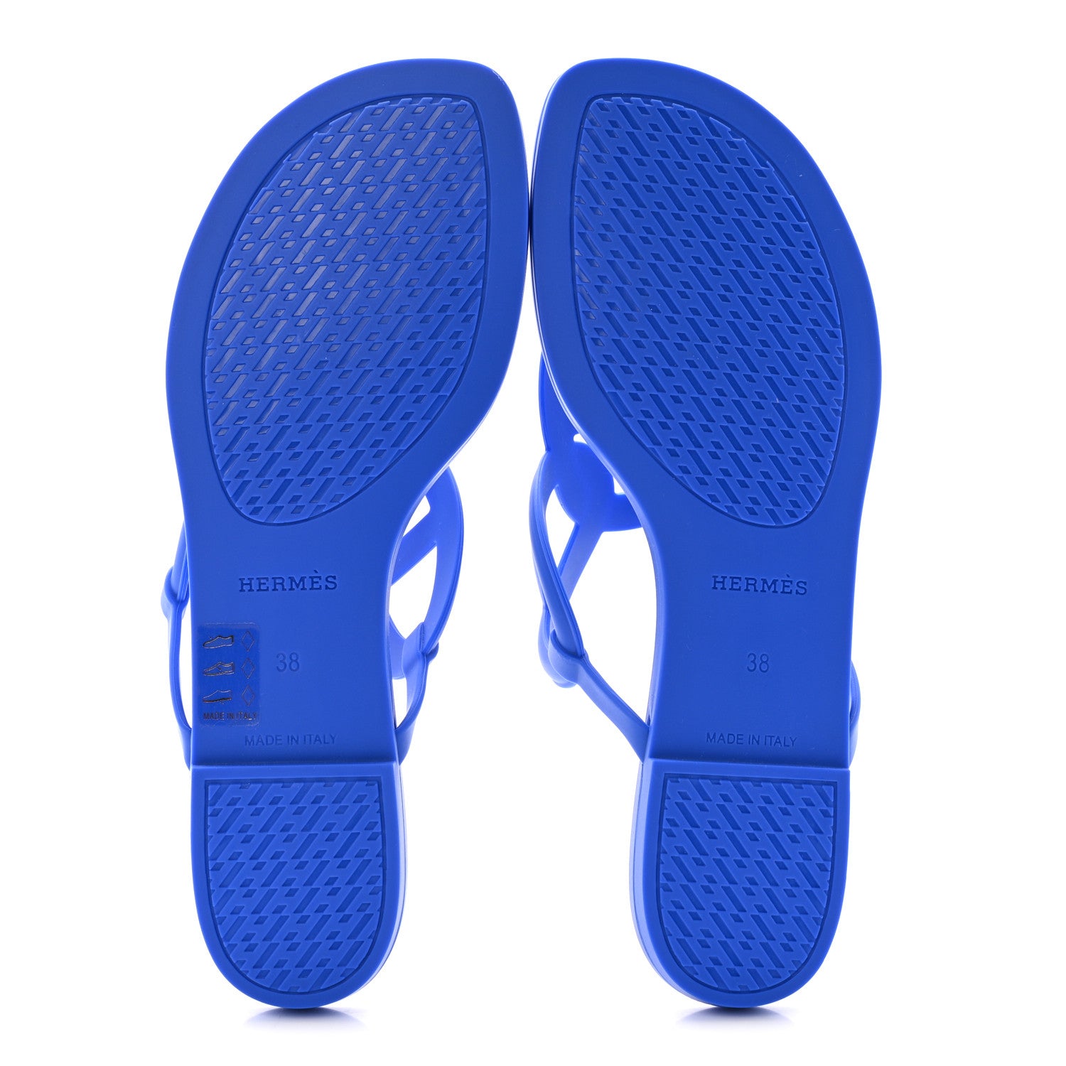 Hermes Rubber Womens Egerie Sandals 38 Bleu Outremer 6 of 10