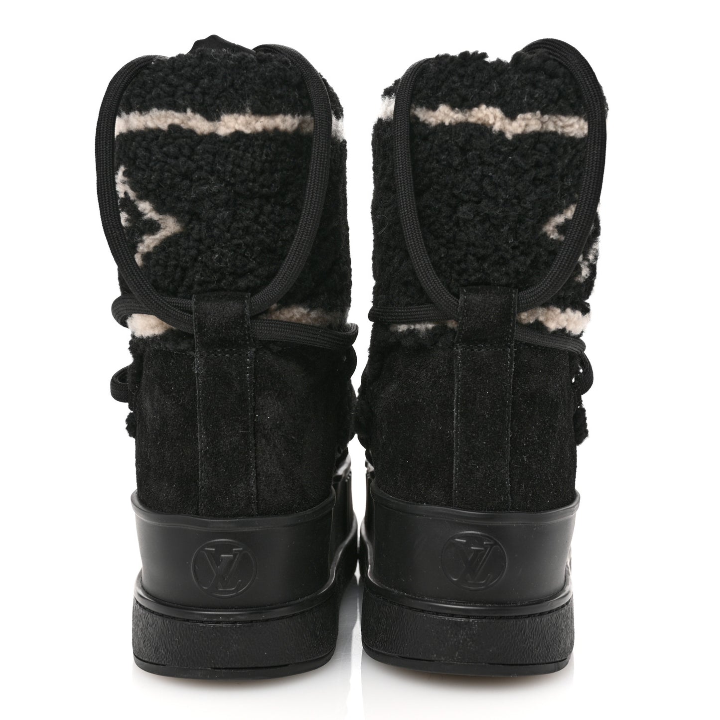 Suede Shearling Polar Flat Half Boots 35 Black