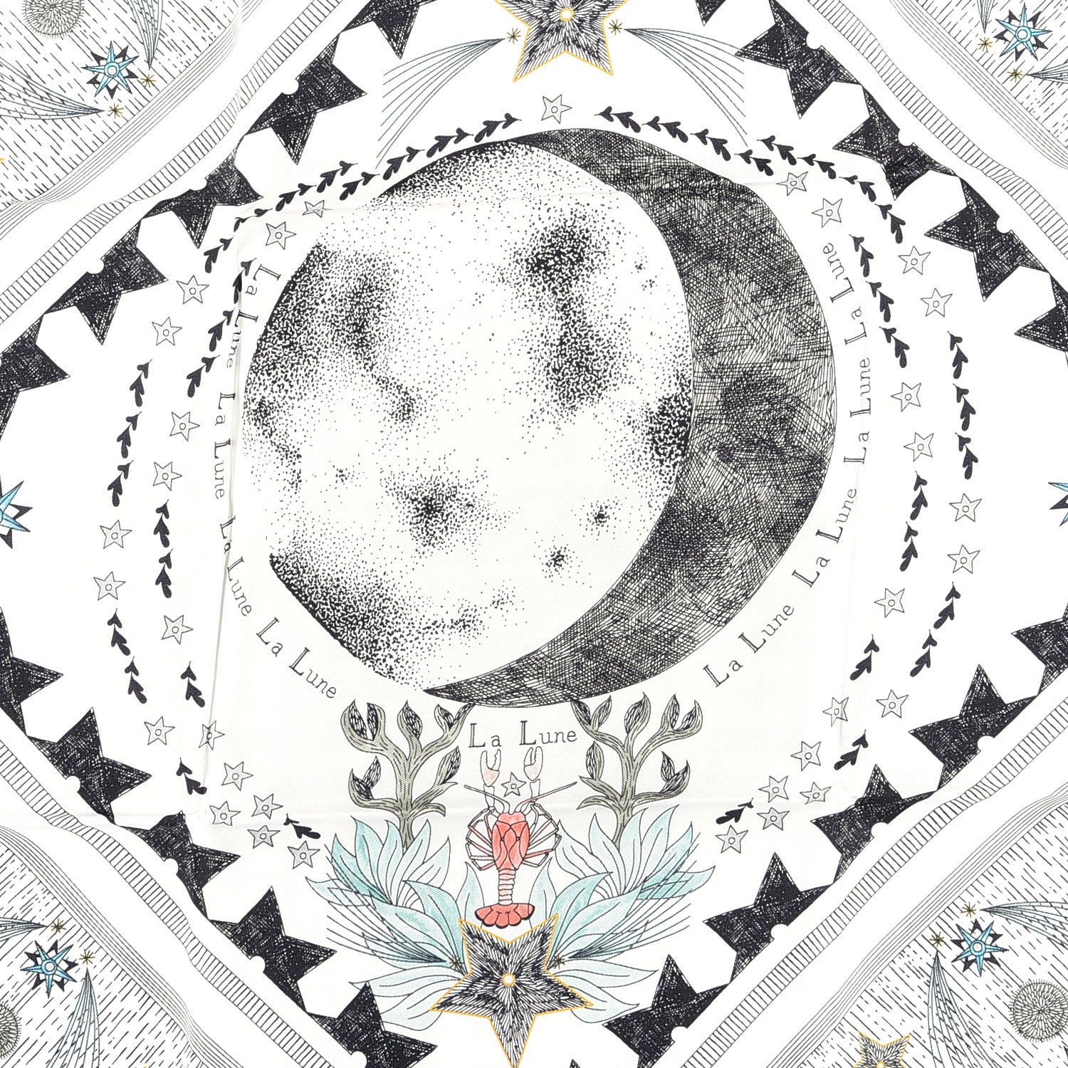 Christian Dior Silk La Lune Square Scarf 2 of 4