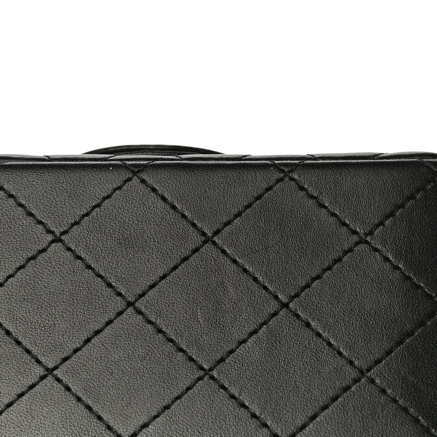 Lambskin Quilted Mini Square Flap Black