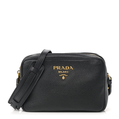 Prada Vitello Daino Medium Double Zip Shoulder Bag Black 1 of 21