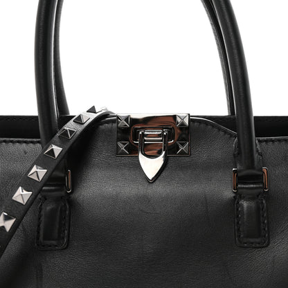 Valentino Garavani Vitello Small Rockstud Double Handle Tote Black 7 of 9