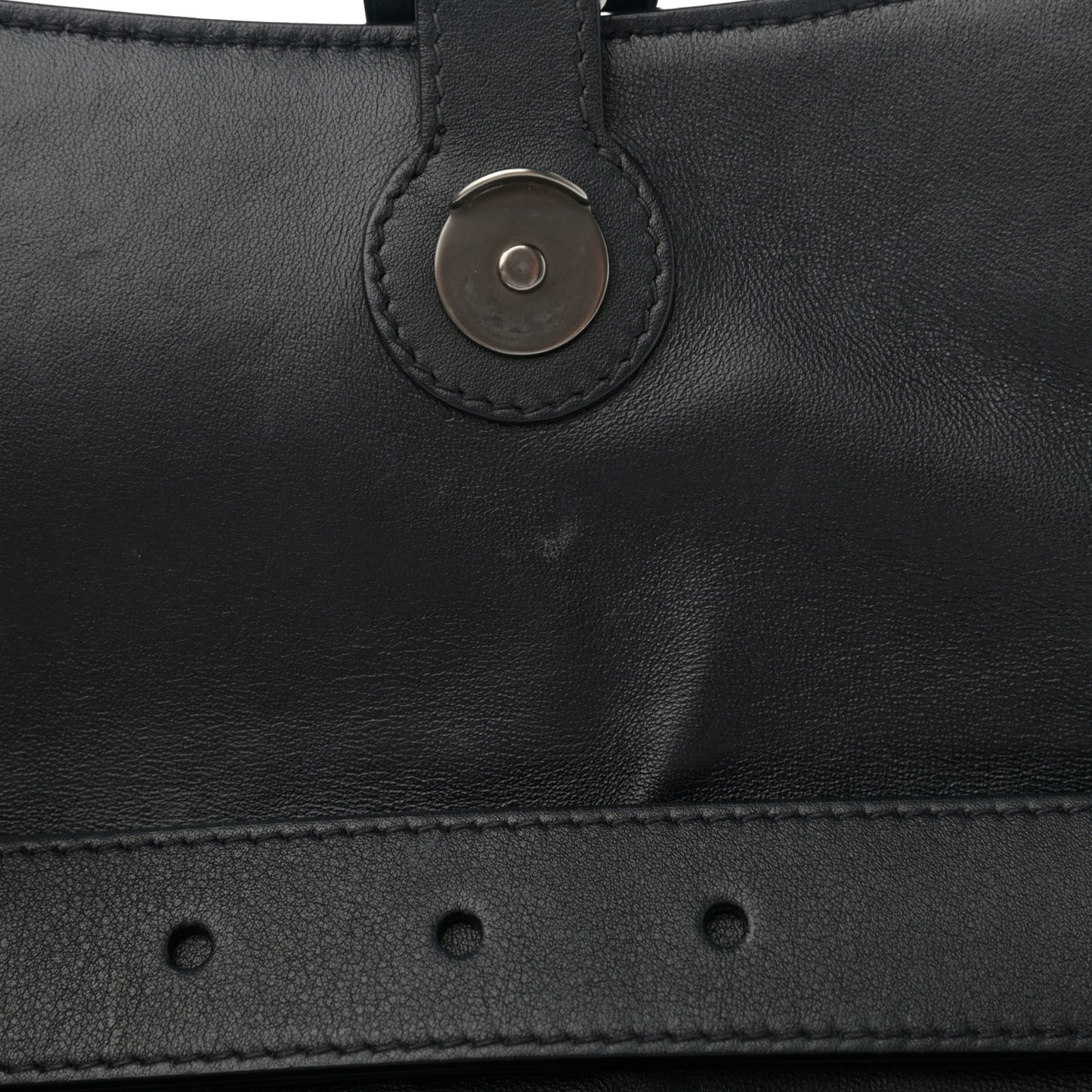 Semi Shiny Smooth Calfskin Monochrome Small Downtown Shoulder Bag Black