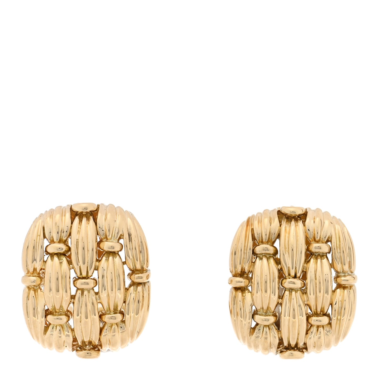 18K Yellow Gold Woven Earrings