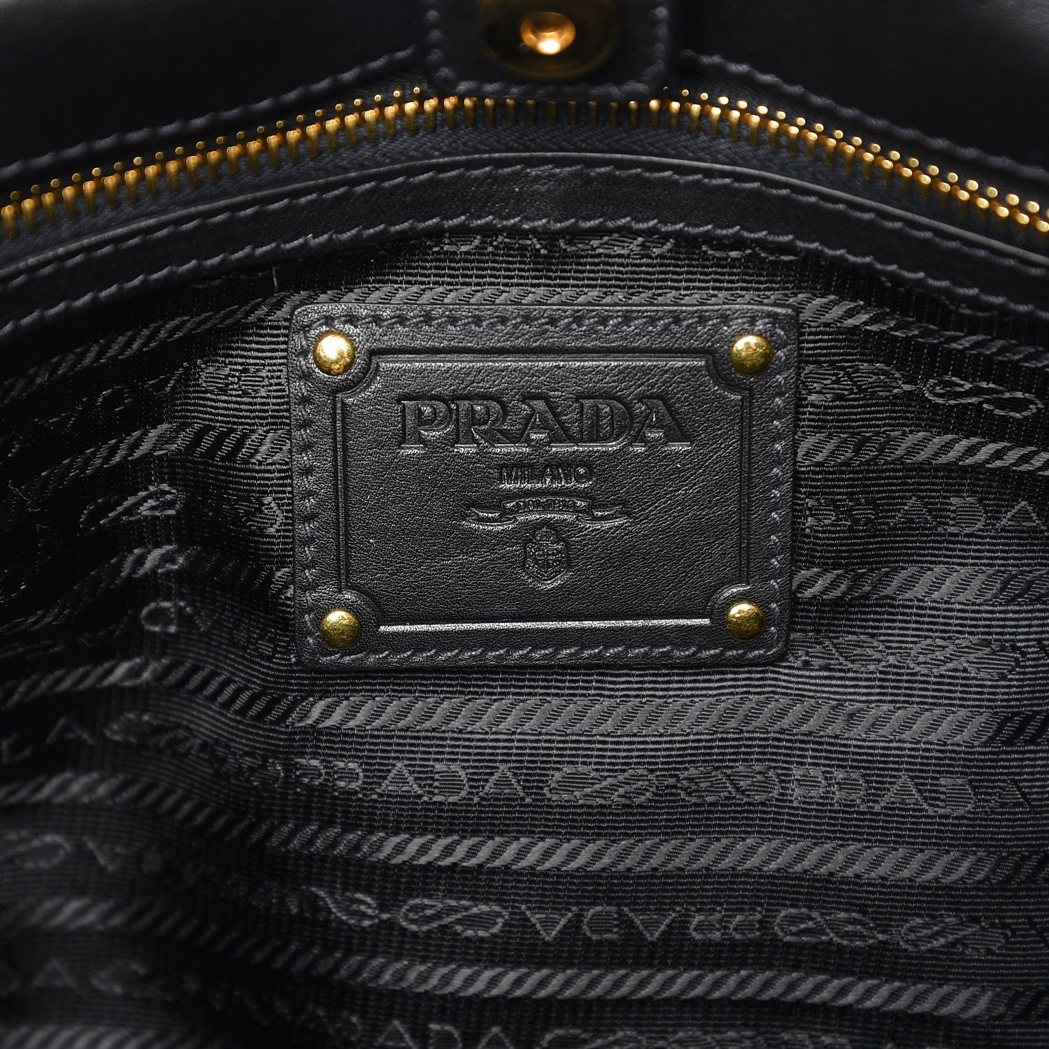 Prada Nappa Woven Tote Black 6 of 7