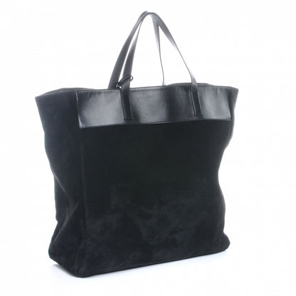 Saint Laurent Suede Leather Reversible Shopper Tote Black 3 of 7