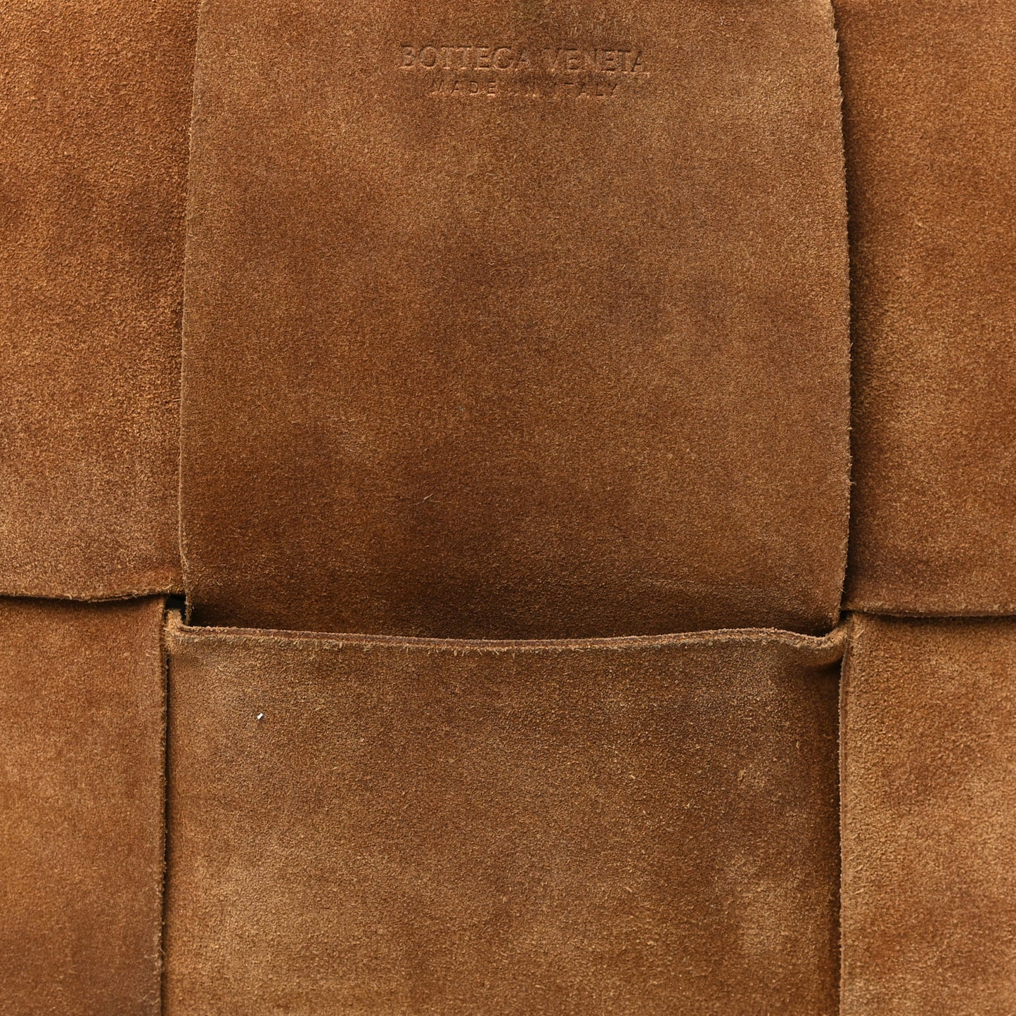 Suede Maxi Intrecciato Small Arco Tote Brown