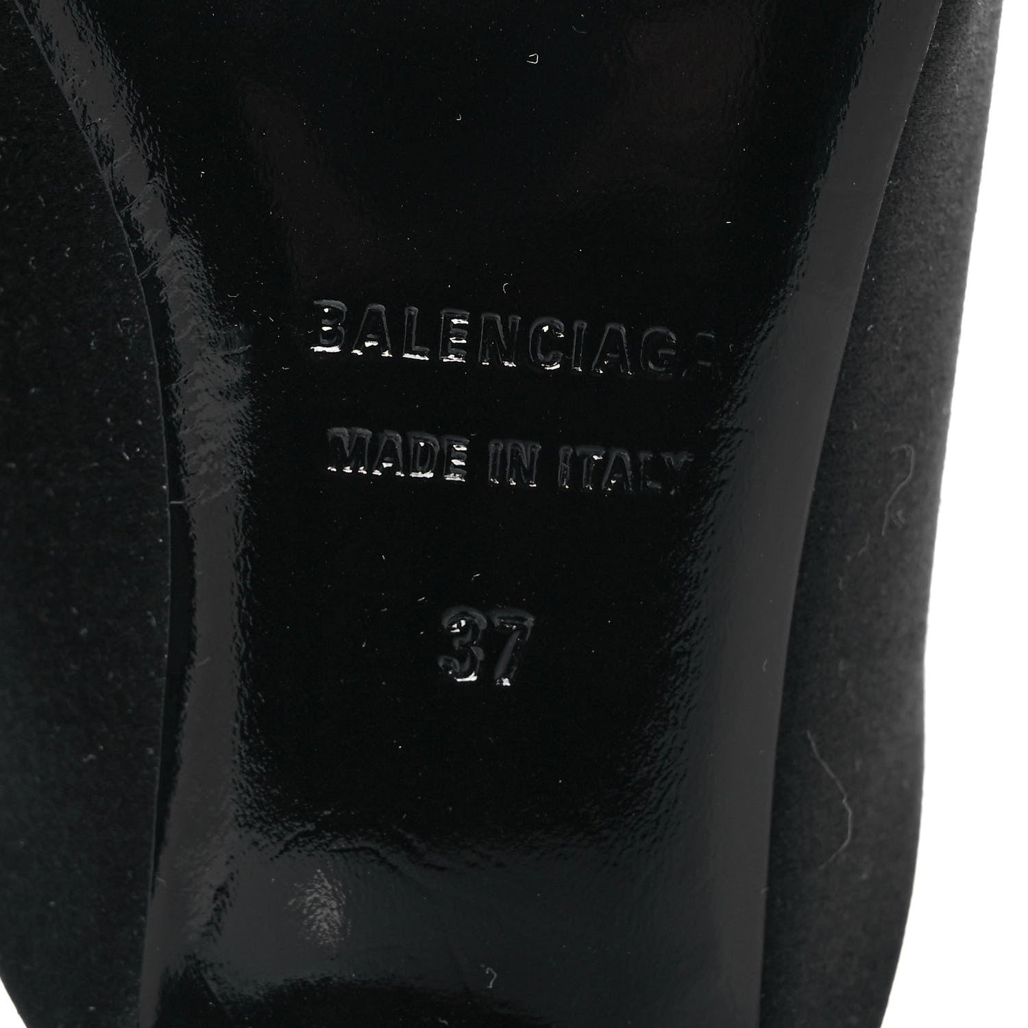 Balenciaga Satin Pointed Toe Knife 40mm Mules 37 Black 6 of 8