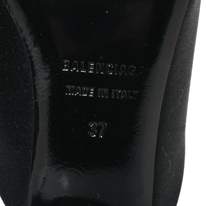 Balenciaga Satin Pointed Toe Knife 40mm Mules 37 Black 6 of 8