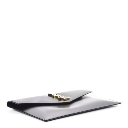 Saint Laurent Smooth Shiny Calfskin Monogram Uptown Pouch Black 4 of 12