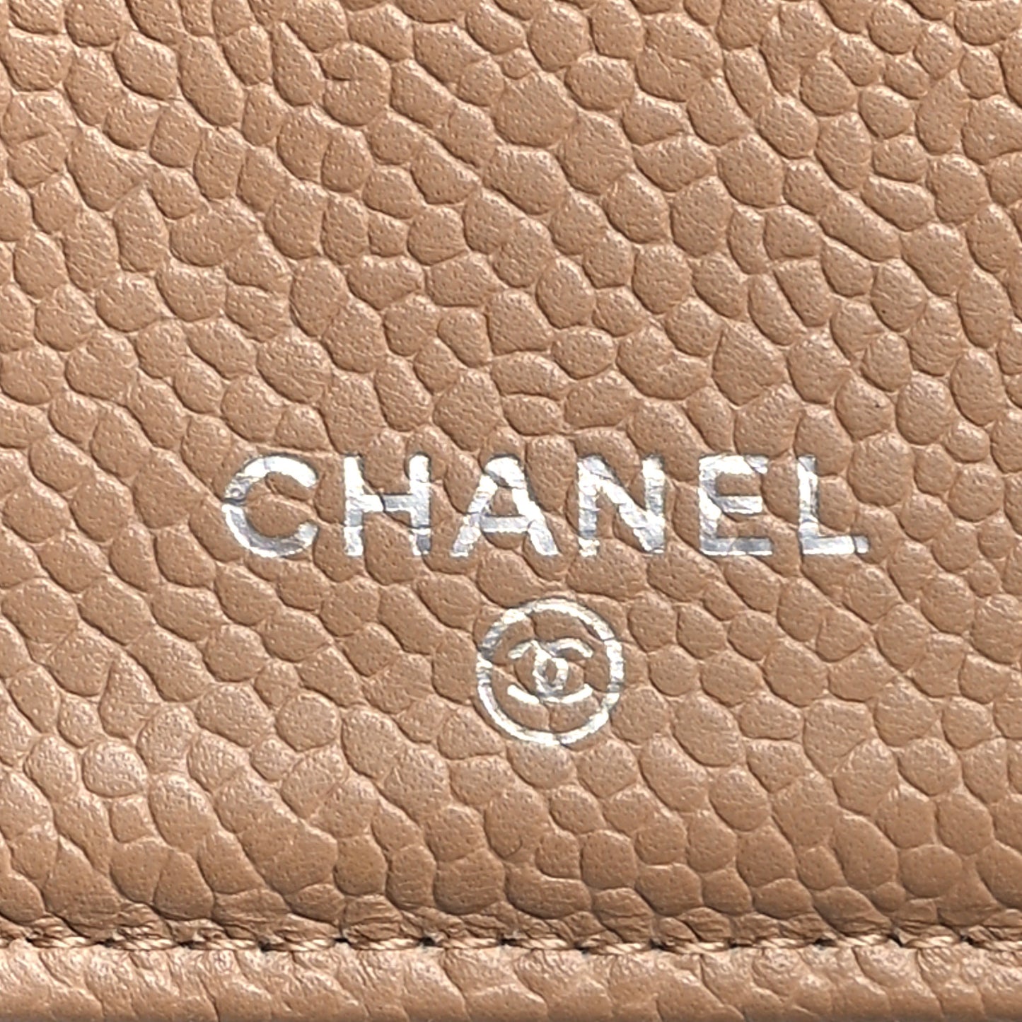 Caviar Quilted Yen Wallet Dark Beige