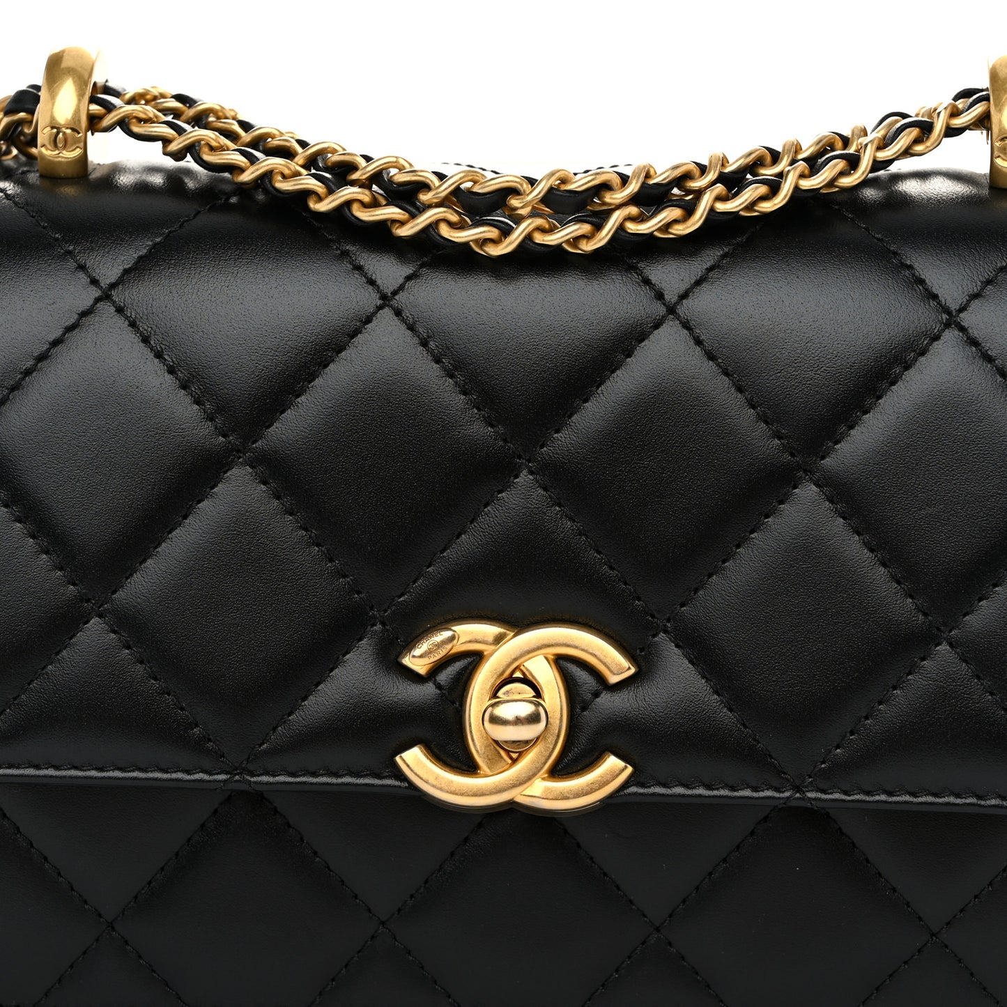 Calfskin Quilted Mini Perfect Fit Flap Black