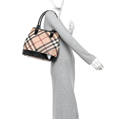 Burberry Nova Check Patent Medium Tote Black 2 of 13