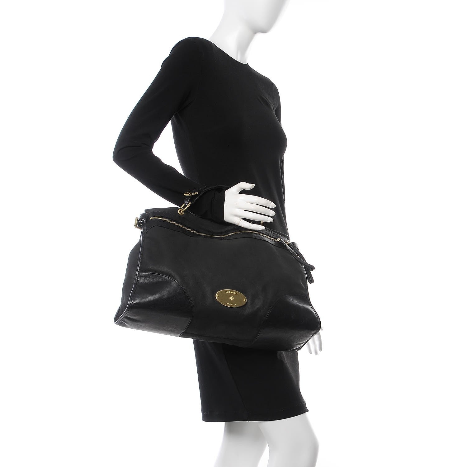 Mulberry Calfskin Taylor Satchel Black 2 of 14