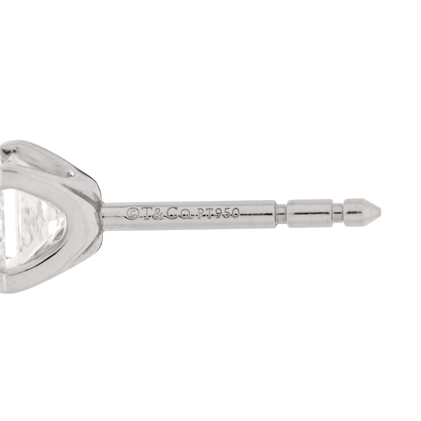 Platinum Diamond .73ctw Princess Cut Solitaire Earrings