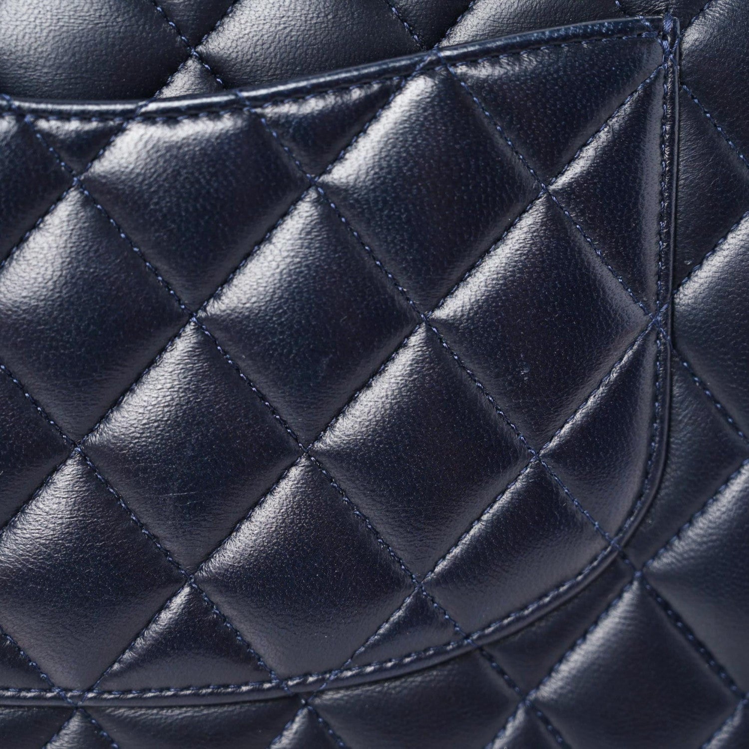 Chanel Lambskin Quilted Medium Double Flap Navy 12 of 12