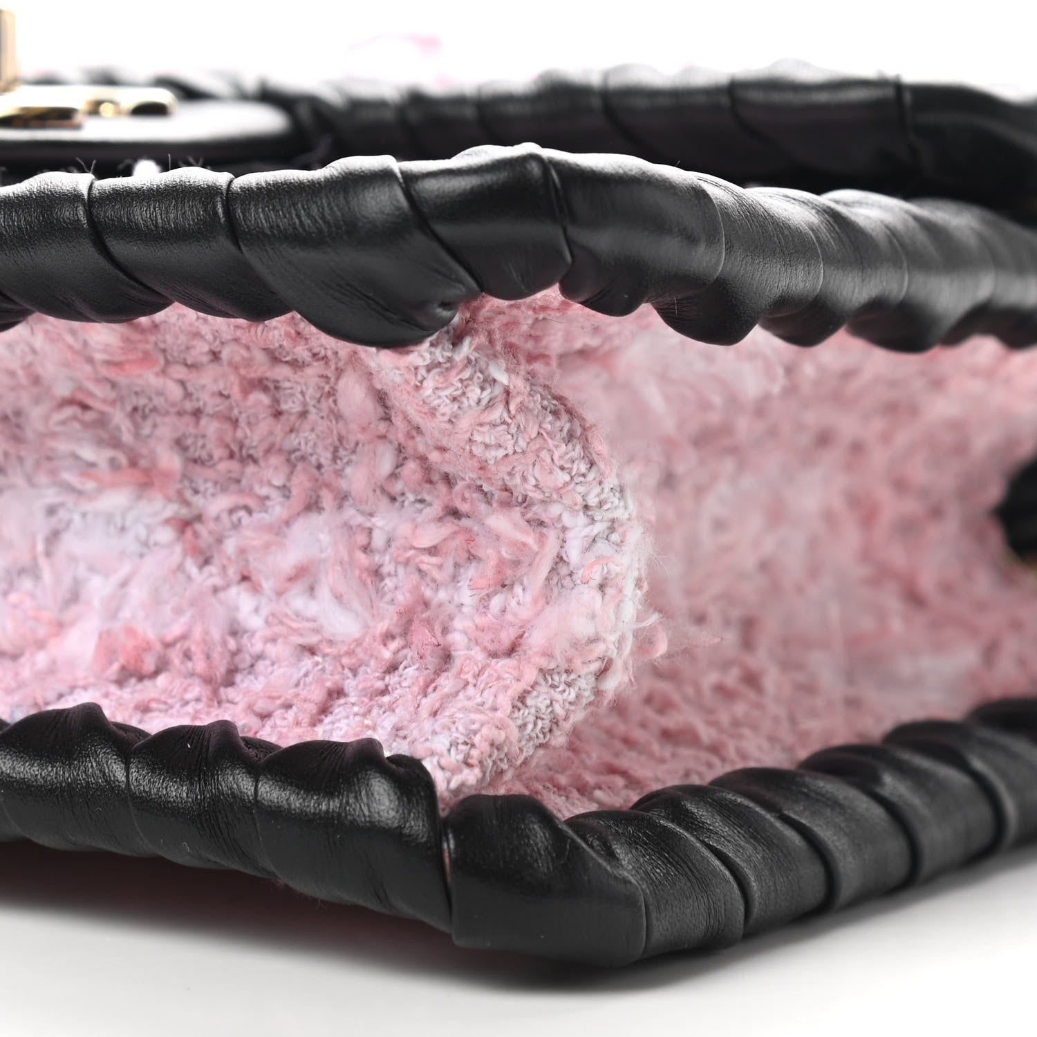 Chanel Tweed Braided Calfskin Mini My Own Frame Flap Pink Black 9 of 9