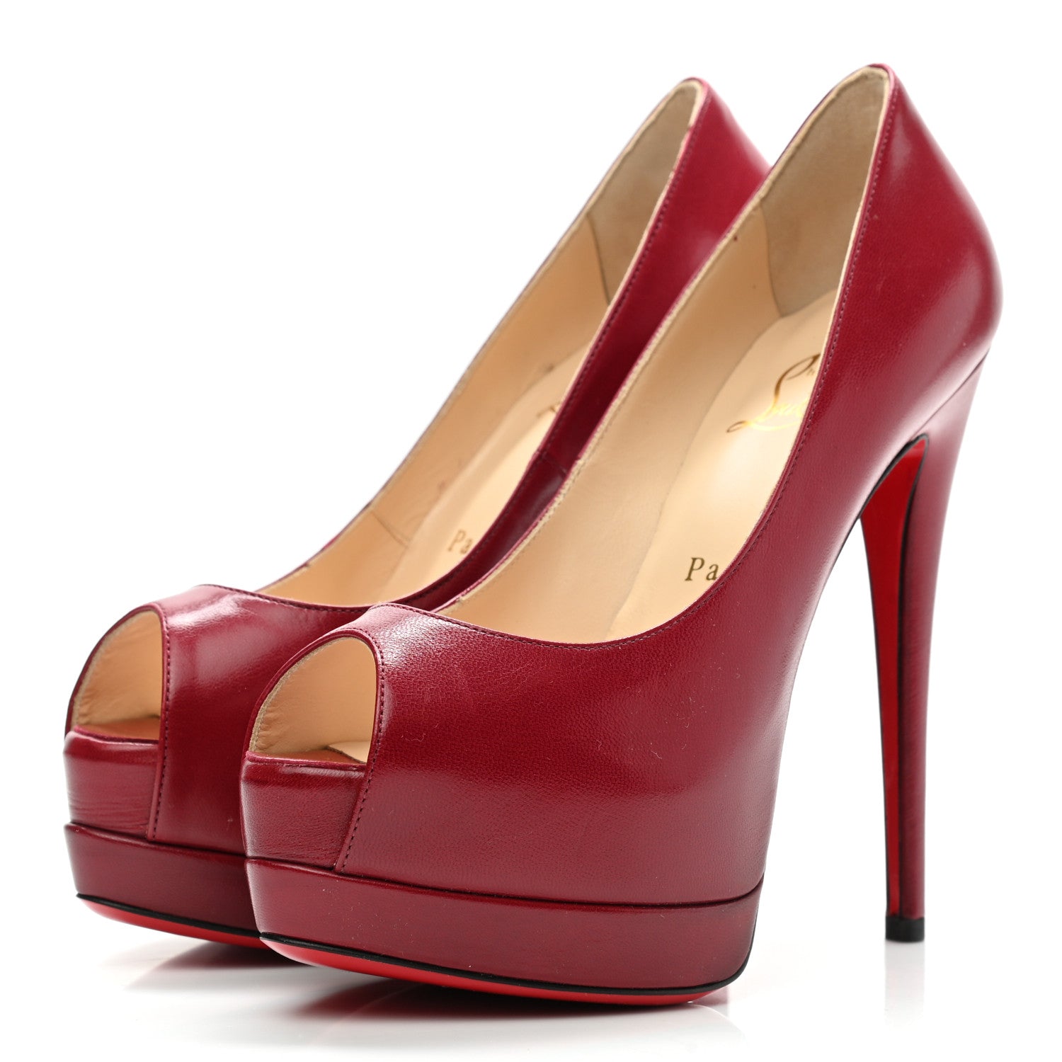 Christian Louboutin Calfskin Palais Royal 140 Pumps 36 Cherry 3 of 9