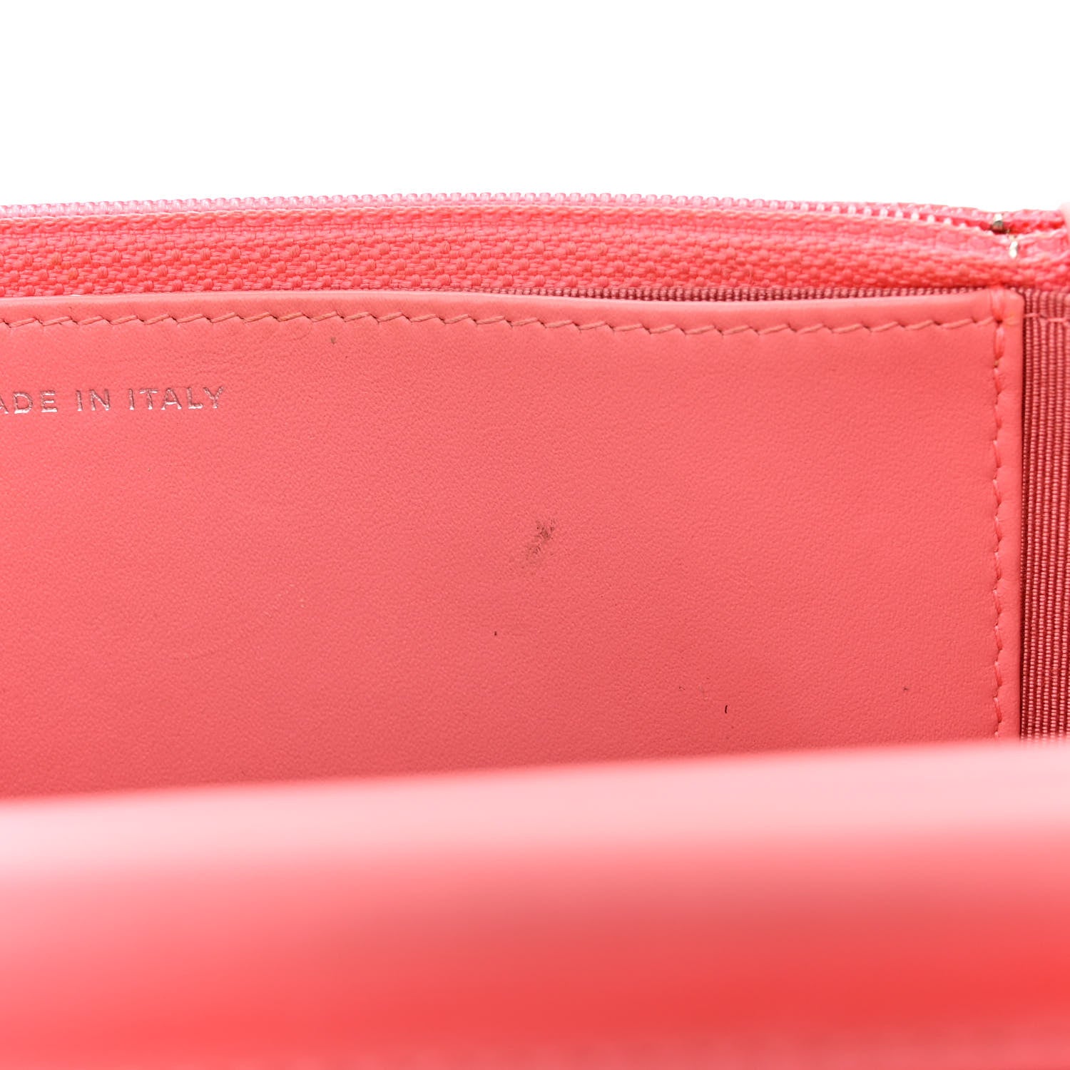 Chanel Patent Quilted Wallet On Chain WOC Coral 15 of 17