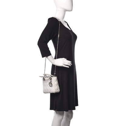 Christian Dior Lambskin Cannage Mini Lady Dior White 2 of 15