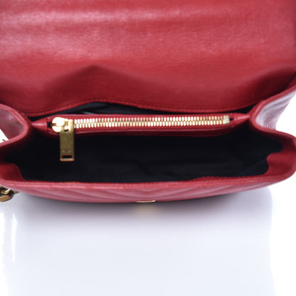 Saint Laurent Sheepskin Matelasse Chevron Monogram Medium College Bag Rouge 5 of 11