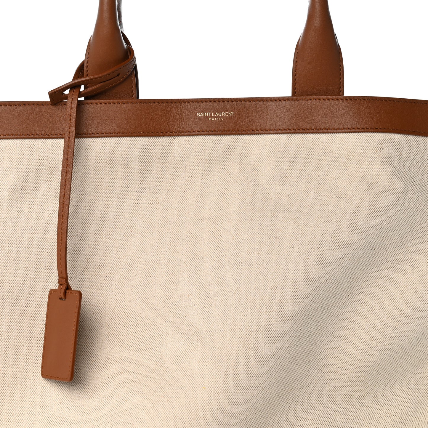 Calfskin Linen Two Tone Cabas Tote Beige