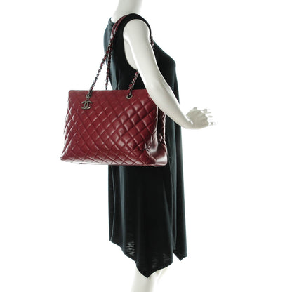 Chanel Caviar Quilted Large City Shopping Tote Dark Red 2 of 7