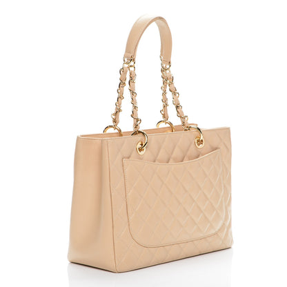 Chanel Caviar Quilted Grand Shopping Tote GST Beige Clair 3 of 7