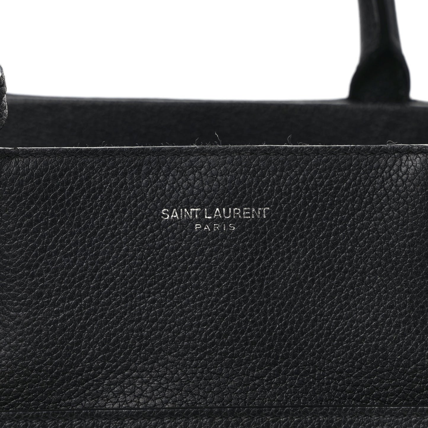 SAINT LAURENT Grained Calfskin Small Cabas Rive Gauche Black