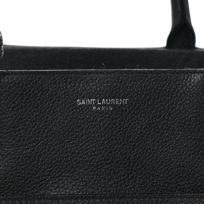 Saint Laurent SAINT LAURENT Grained Calfskin Small Cabas Rive Gauche Black 6 of 9