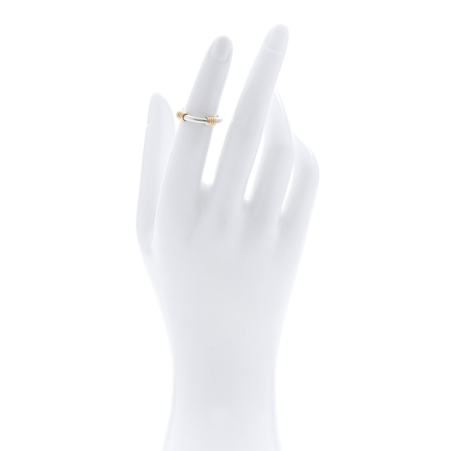 Sterling Silver 18K Yellow Gold Coil Band Ring 49 4.75