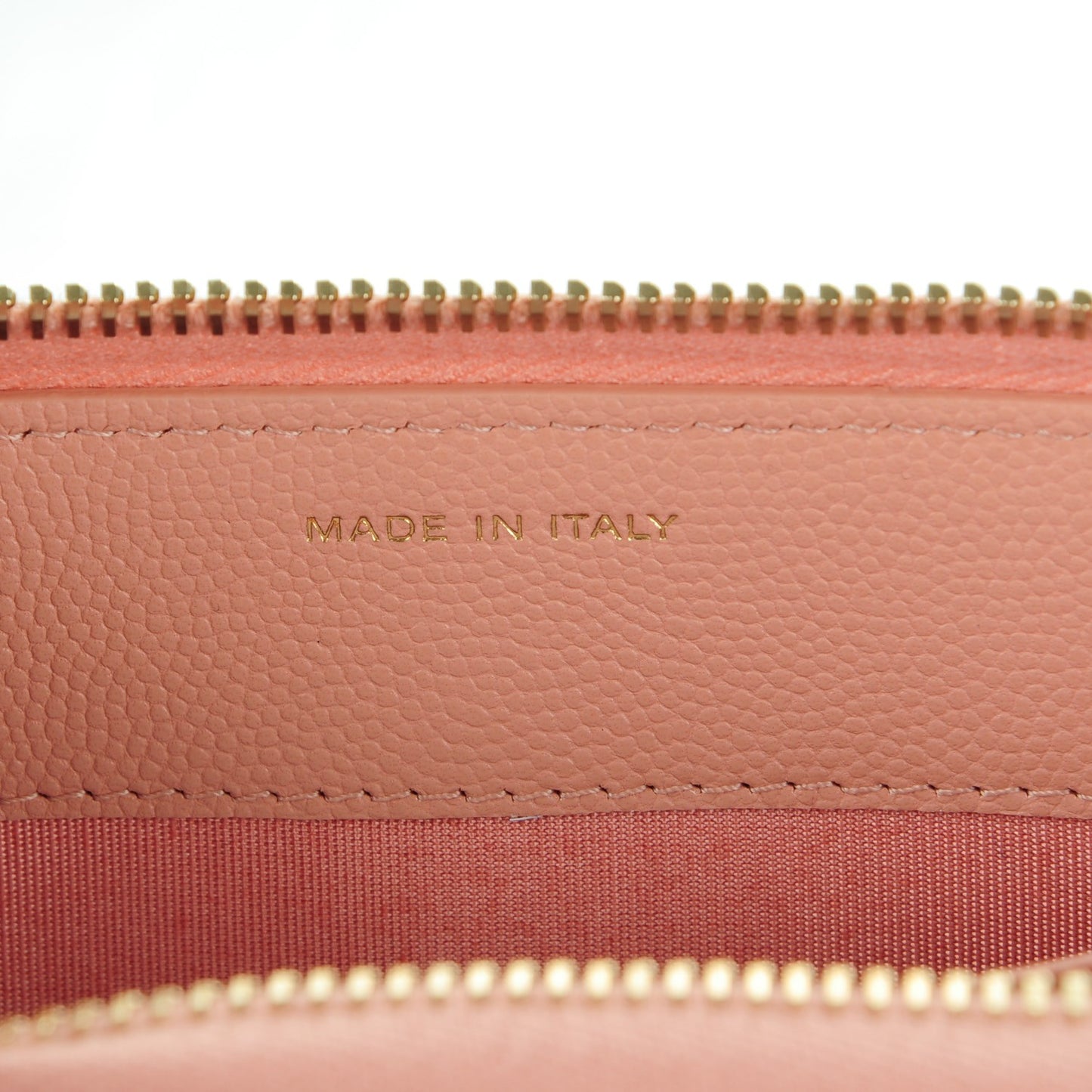 Caviar Camellia Embossed Zip Around Large Gusset Wallet Nude