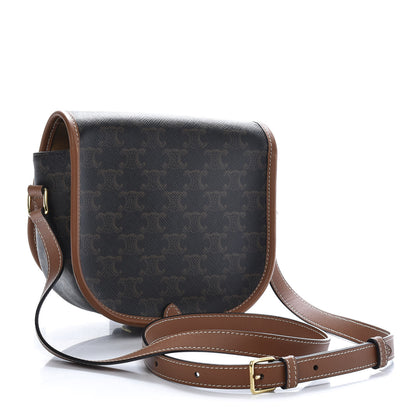 Celine Triomphe Canvas Medium Folco Bag Tan 3 of 9