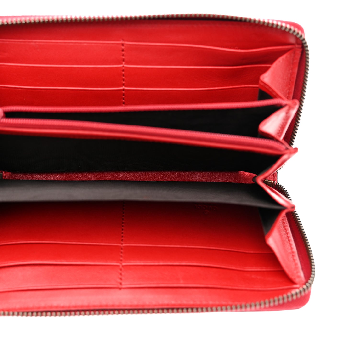 Suede Patent Web Ophidia Zip Around Wallet Hibiscus Red