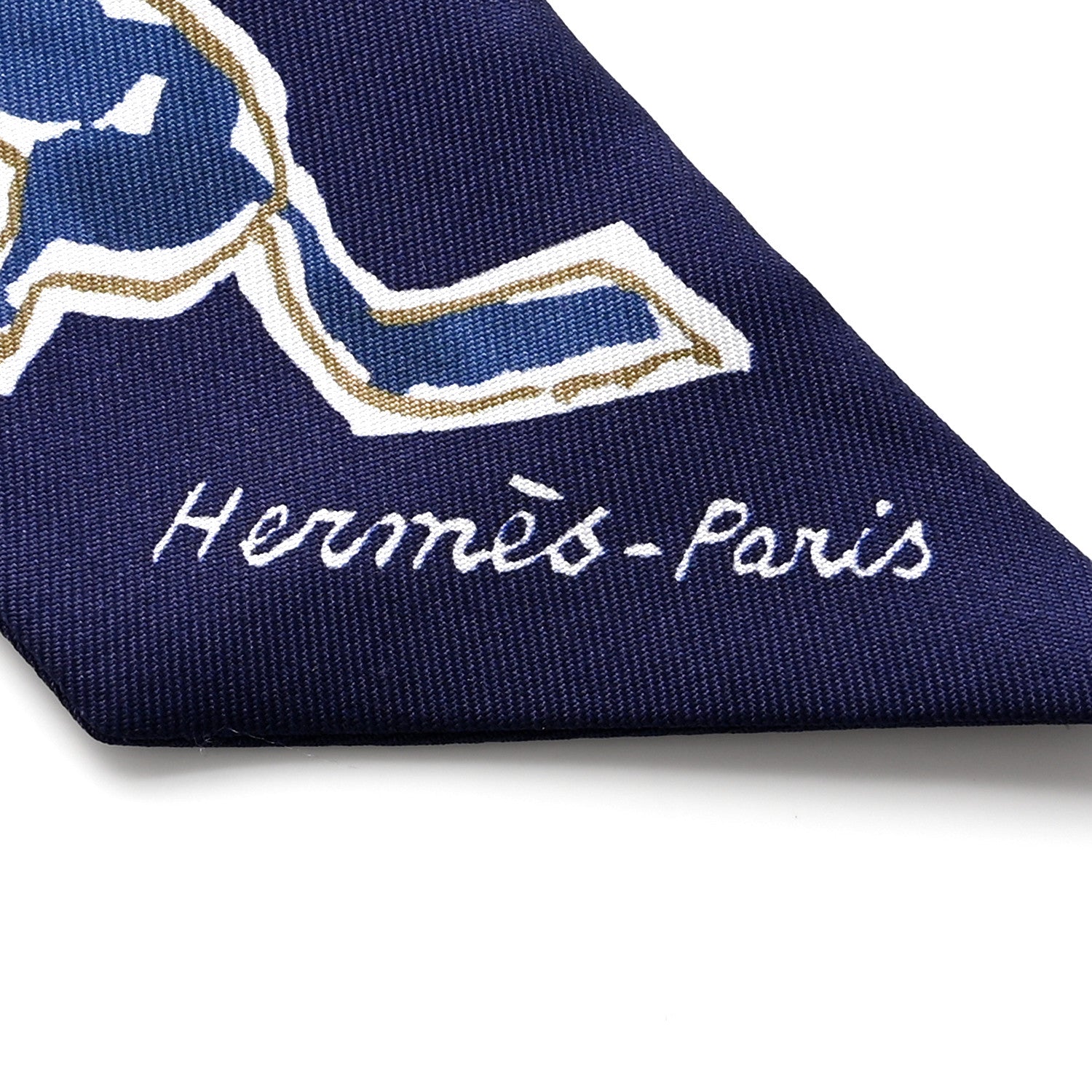 Hermes Silk Chevaux En Liberte Twilly Marine Indigo Blanc 2 of 4