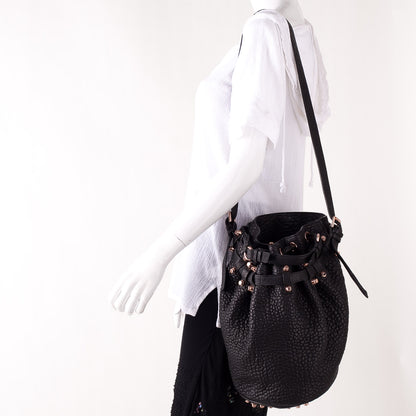 Alexander Wang Leather Diego Bucket Bag w Rose Gold Hardware Black 2 of 7