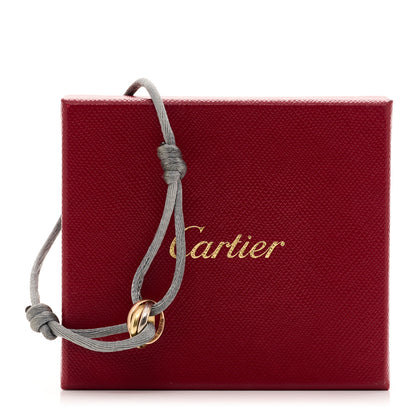Cartier 18k Pink Yellow White Gold Trinity Adjustable Cord Bracelet Grey 5 of 5
