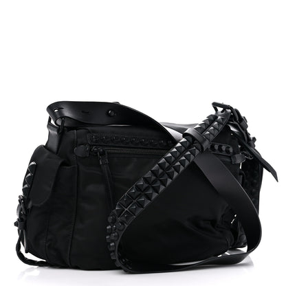 Prada Nylon New Vela Studded Messenger Black 3 of 11