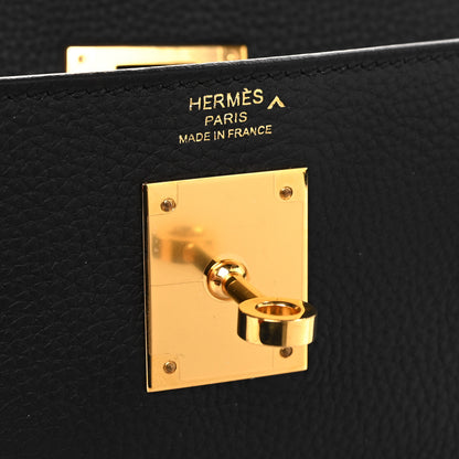 Hermes Togo Matte Porosus Crocodile Kelly Retourne Touch 28 Black 6 of 11