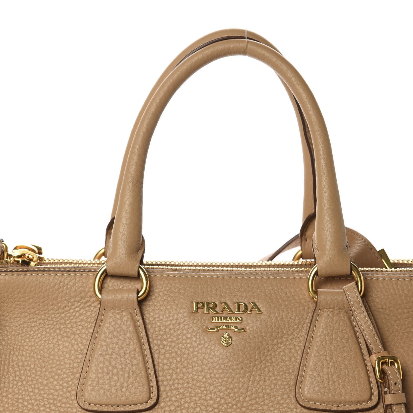 Vitello Daino Large Double Zip Tote Sughero